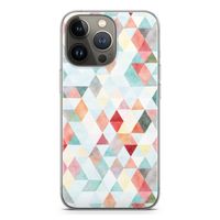 Gekleurde driehoekjes pastel: iPhone 13 Pro Transparant Hoesje