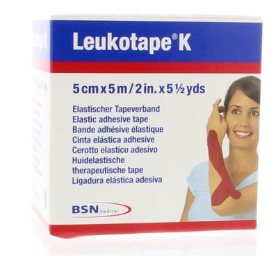 Leukotape K 5m x 5cm rood (1 st)