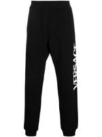 Versace pantalon de jogging à logo brodé - Noir - thumbnail