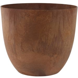 Bloempot/plantenpot van gerecycled kunststof terra bruin D38 en H33 cm