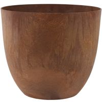 Bloempot/plantenpot van gerecycled kunststof terra bruin D38 en H33 cm