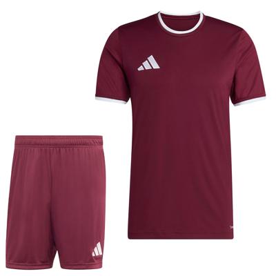 adidas Entrada 26 Voetbaltenue Donkerrood Wit adidas Entrada 26 Voetbaltenue Donkerrood Wit