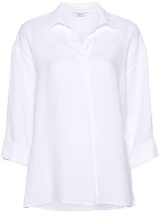 Peserico chemise en lin à boutonnière - Blanc