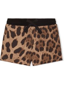 Dolce & Gabbana Kids short à imprimé léopard - Marron