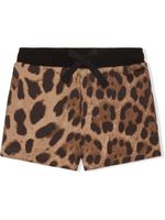 Dolce & Gabbana Kids short à imprimé léopard - Marron