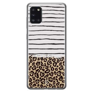 Samsung Galaxy A31 siliconen telefoonhoesje - Leopard lines