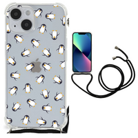 Doorzichtige Silicone Hoesje voor iPhone 14 Plus Pinguïn - thumbnail