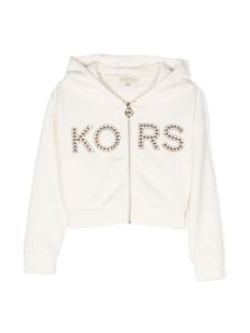 Michael Kors Kids cardigan zippé à logo clouté - Tons neutres