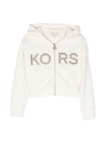 Michael Kors Kids cardigan zippé à logo clouté - Tons neutres - thumbnail