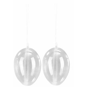 Set van 2 Paasdecoratie plastic ei hangers 10 cm