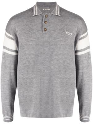 BODE polo rayé à logo brodé - Gris