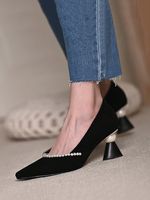 Elegant Imitation Pearl Shaped Heel Pumps