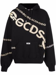 GCDS hoodie à logo imprimé - Noir