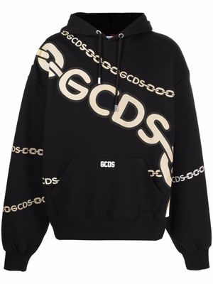 GCDS hoodie à logo imprimé - Noir