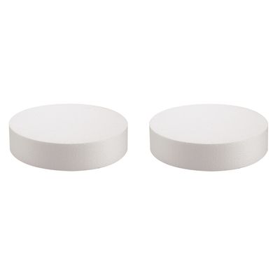 Pakket van 2x stuks piepschuim hobby knutselen vormen/figuren ronde schijf van 30 x 7 cm