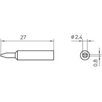 Weller XNT B Soldeerpunt Beitelvorm Grootte soldeerpunt 2.4 mm Lengte soldeerpunt: 27 mm Inhoud: 1 stuk(s) - thumbnail