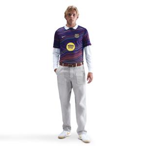 Nike FC Barcelona Pre-Match Trainingsshirt 2025-2026 Donkerblauw Rood Goud