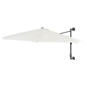 VidaXL Wandparasol met metalen paal 300 cm zandkleurig