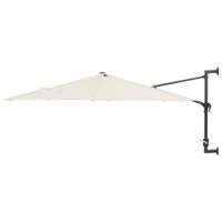 VidaXL Wandparasol met metalen paal 300 cm zandkleurig