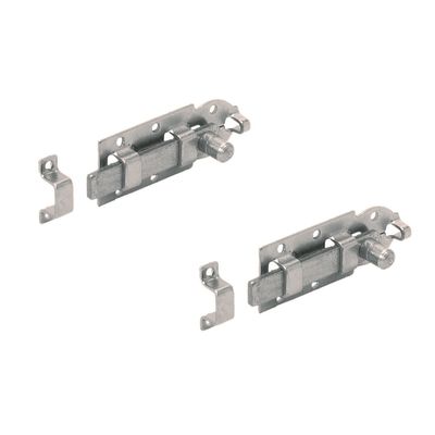4x Rolschuif / rolschuiven / poortgrendel staal verzinkt 10 x 4.4 cm
