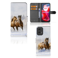 Motorola Moto G24 | G04 | G24 Power Telefoonhoesje met Pasjes Paarden - thumbnail