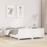 Bedframe zonder matras massief grenenhout wit 120x200 cm