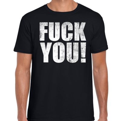 Fuck you protest t-shirt zwart voor heren Fuck you protest t-shirt zwart voor heren