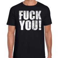 Fuck you protest t-shirt zwart voor heren