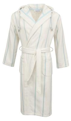 Carl Ross Carl Ross Unisex Badjas met Capuchon 35300 Offwhite/Ocean Blue M