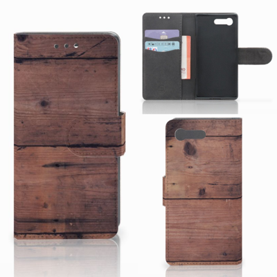 Sony Xperia X Compact | Book Style Case | Old Wood