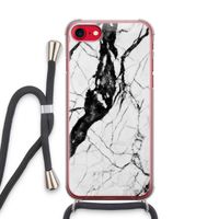 Witte marmer 2: iPhone SE 2020 Transparant Hoesje met koord Witte marmer 2: iPhone SE 2020 Transparant Hoesje met koord