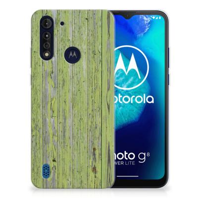 Motorola Moto G8 Power Lite | Bumper Hoesje | Green Wood