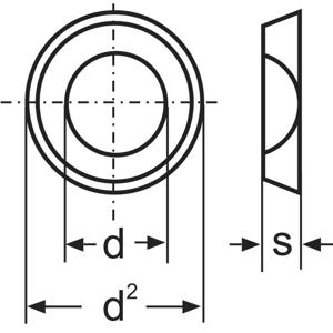 Onderlegring 4.3 mm 9 mm Staal Verzinkt 100 stuk(s) TOOLCRAFT A4,3 D125:A2K 194699