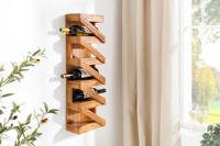 Massives Weinregal MAKASSAR 80cm recyceltes Teakholz für 5 Flaschen Wandregal - 45069