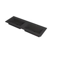INK Kraft Wastafel Dubbele Bak met 2 Kraangaten - 1400x450x10 mm - Quartz Zwart