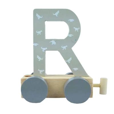 JeP kids houten treinletter R-lichtgroen JeP kids houten treinletter R-lichtgroen