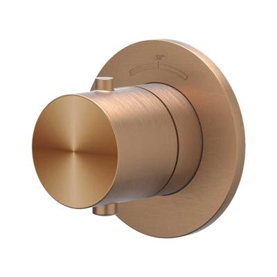 Afbouwdeel IVY Concord Doorstroom inbouwstopkraan Symmetry Met Rond Rozet RVS316 Geborsteld Mat Koper PVD