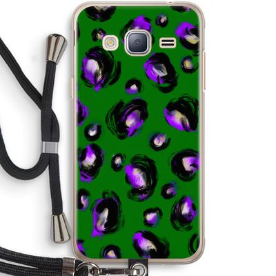 Green Cheetah: Samsung Galaxy J3 (2016) Transparant Hoesje met koord