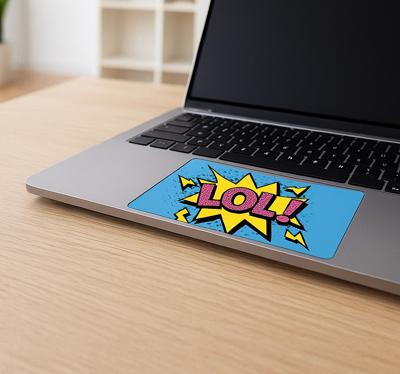 Explosief patroon met naam touchpad sticker