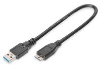 Digitus AK-300117-003-S USB-kabel 0,25 m USB 3.2 Gen 1 (3.1 Gen 1) USB A Micro-USB B Zwart - thumbnail