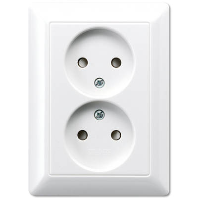 Jung AS500 stopcontact dubbel creme AS5010U