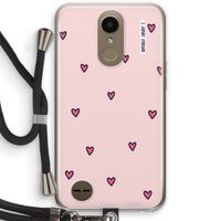 Hartjes: LG K10 (2017) Transparant Hoesje met koord