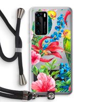 Papegaaien: Huawei P40 Transparant Hoesje met koord Papegaaien: Huawei P40 Transparant Hoesje met koord