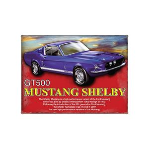 Metalen wand bordje GT500 Shelby   -