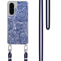 Samsung Galaxy A57 hoesje met donkerblauw koord - Ocean waves