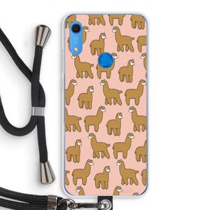 Alpacas: Huawei Y6s Transparant Hoesje met koord
