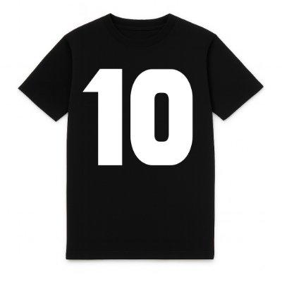 FC Eleven - Flock 90's Rugnummer Heavy T-Shirt - Zwart
