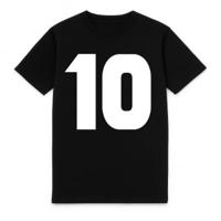 FC Eleven - Flock 90's Rugnummer Heavy T-Shirt - Zwart