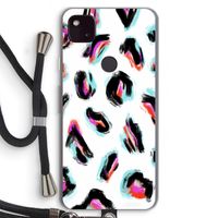Cheetah color: Pixel 4a 5G Transparant Hoesje met koord