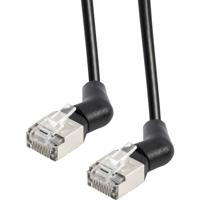 Maxtrack TI53-1L RJ45 Netwerkkabel, patchkabel 10 Gbit/s, CAT 6A U/FTP 1 m Zwart Connectoren 360° draaibaar 1 stuk(s)